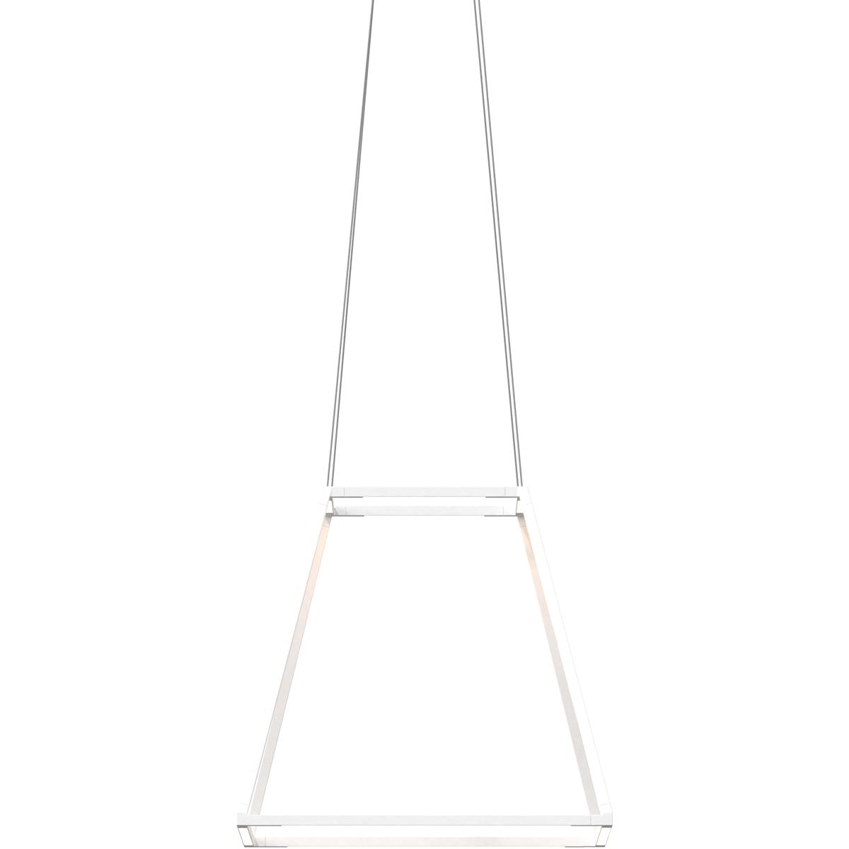 Koncept ZBP-16-RS-SW-MWT-CNP Z-Bar Rise LED 18 inch Matte white Pendant Ceiling Light, Square